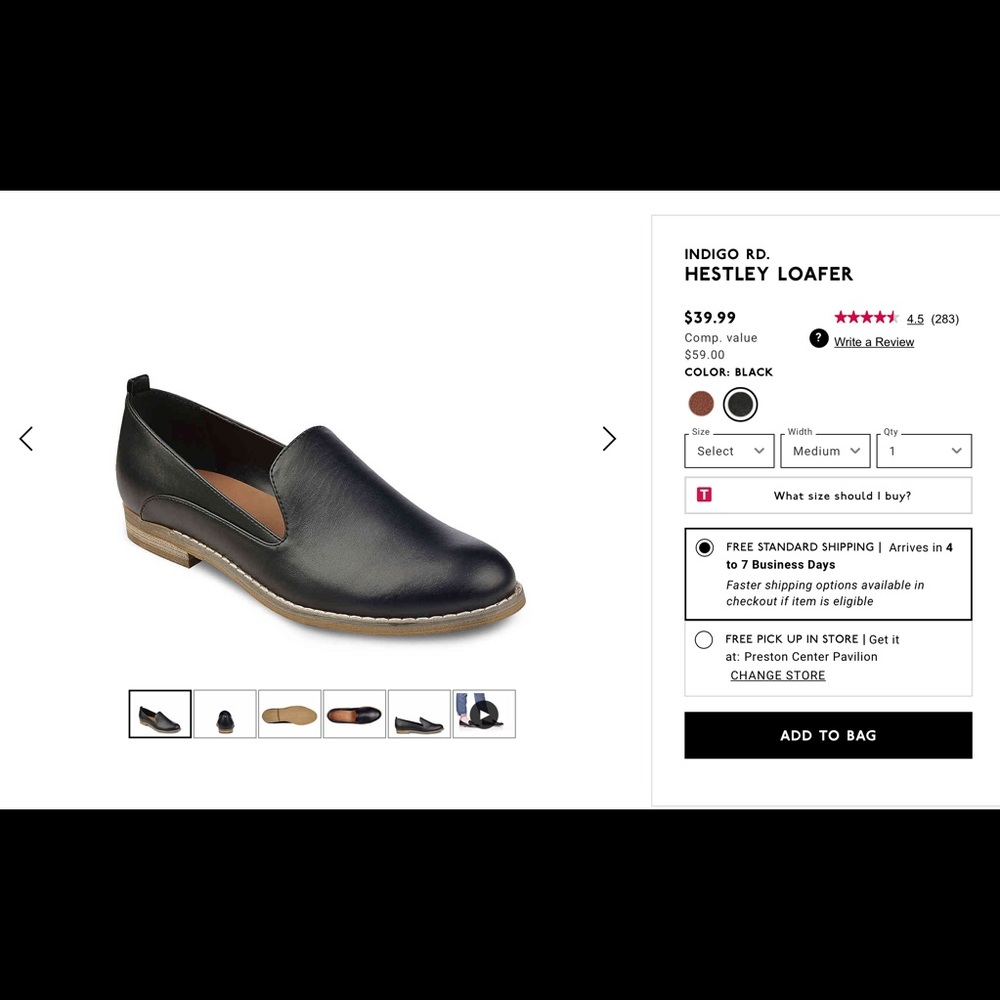 Black Indigo Rd. Loafers - Like new